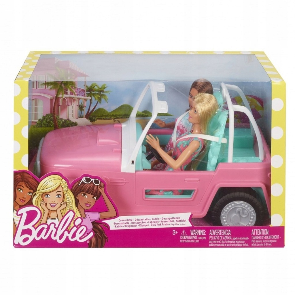 Mattel Barbie Jeep + 2 lalki