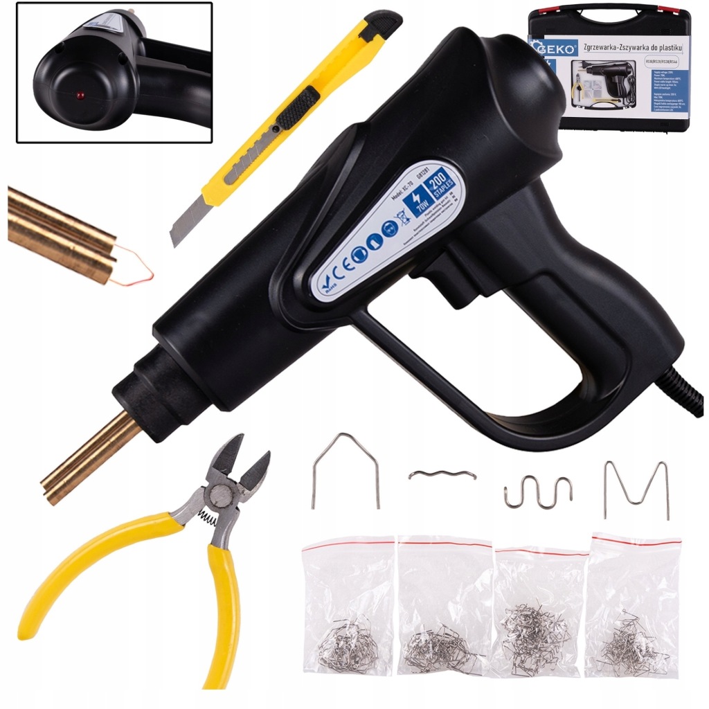 ZSZYWARKA do PLASTIKU SPAWARKA ZGRZEWARKA LUTOWNICA TWORZYW +200szt ZSZYWEK