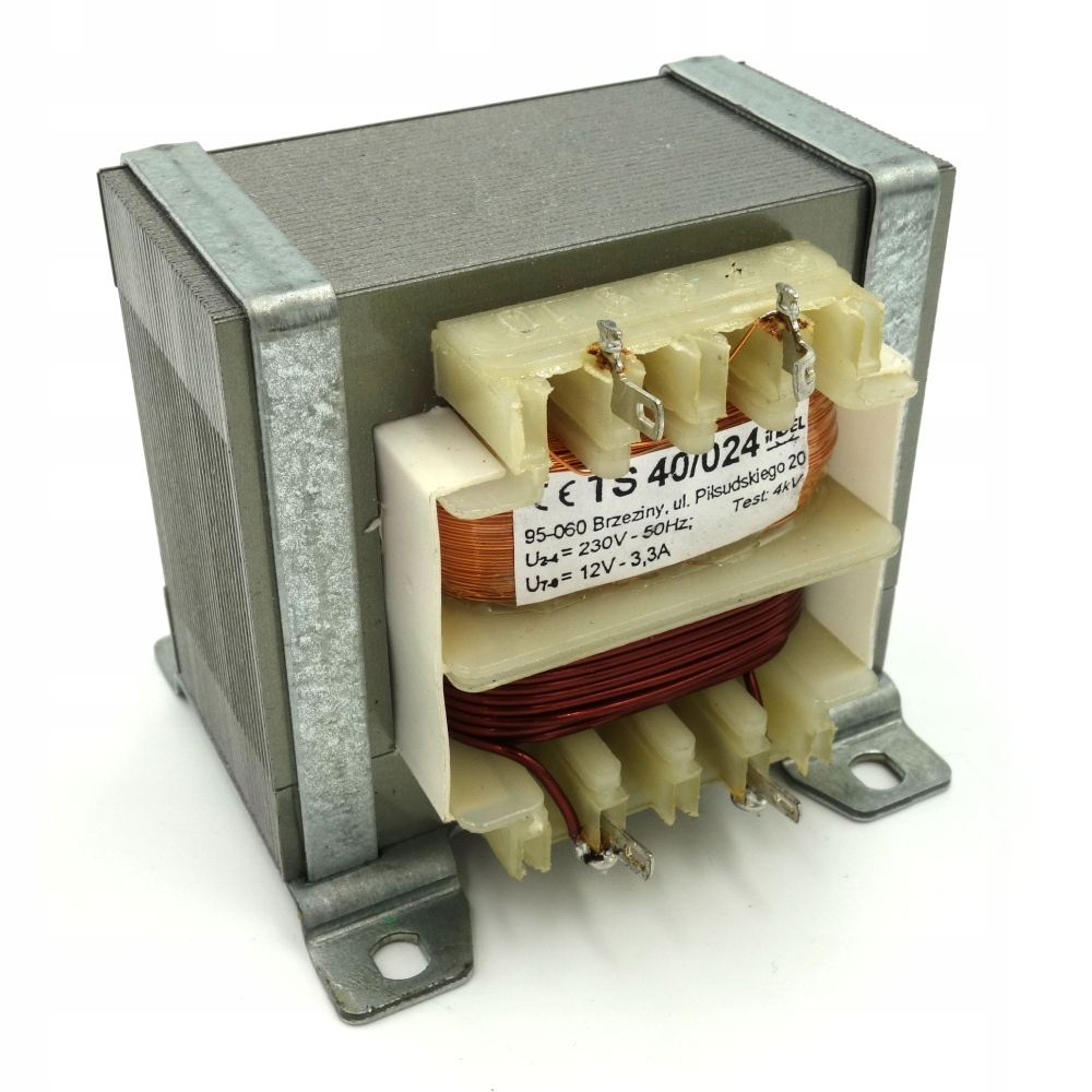 Transformator sieciowy trafo TS 40/024 12V 3,3A Indel z mocowaniem