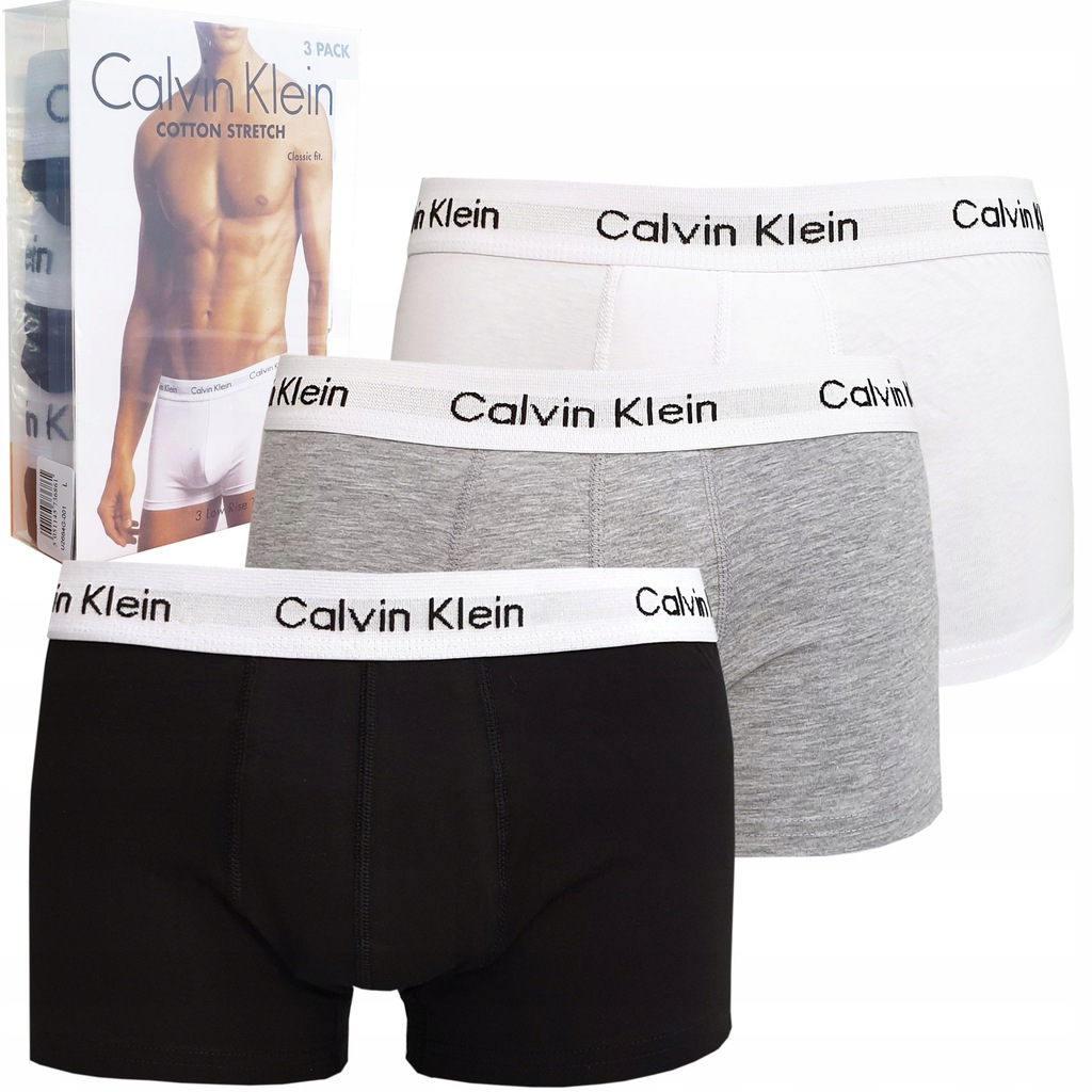 BOKSERKI męskie CALVIN KLEIN 3-PAK CZ/SZ/B ROZ. S