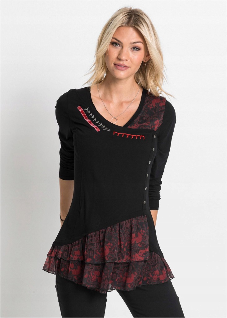 BONPRIX _XX MO9 TUNIKA Z WZOREM CZARNA _/ 46