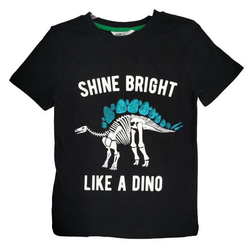 Koszulka t-shirt 122 / 128 czarna H&M dinozaur
