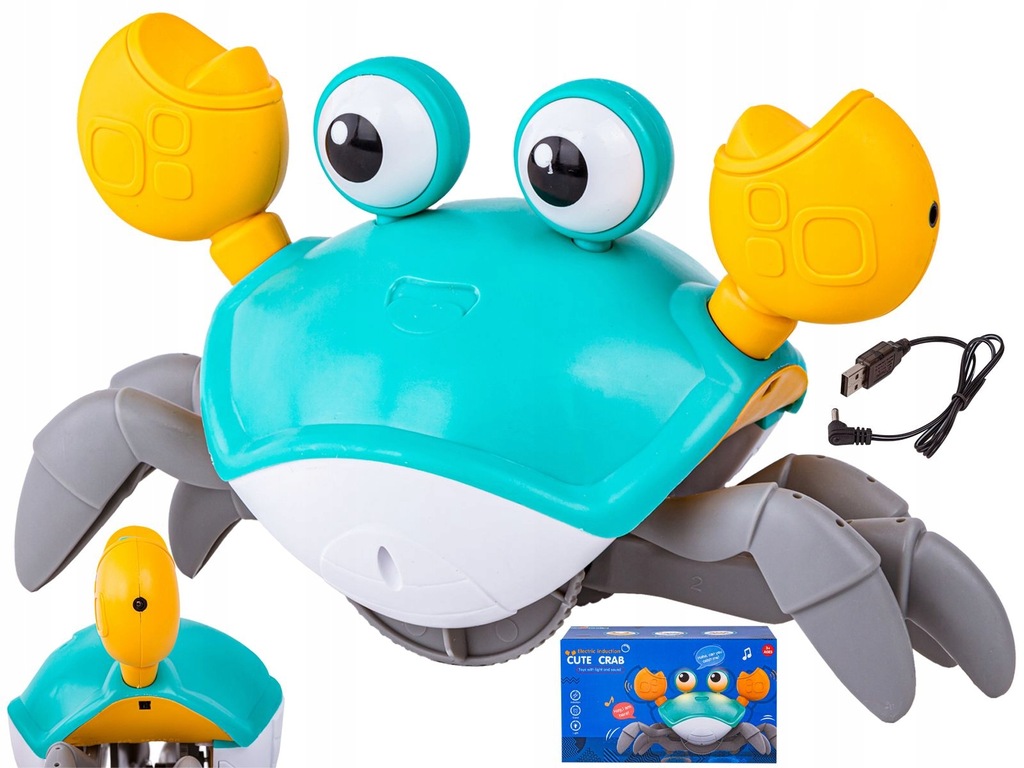 Uciekający Pełzający Krab, Interaktywna Zabawka, Świeci, Gra melodie Robot