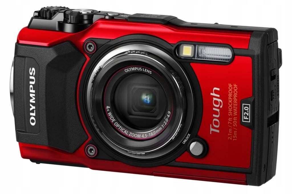 Olympus Aparat fotograficzny TG-5 czerwony + Case