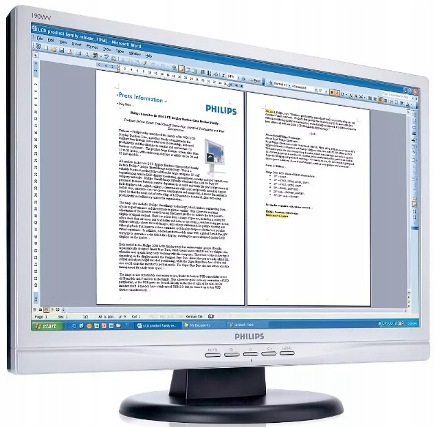 Monitor PHILIPS 190WV 19'' 1440 x 900 TN kl.A
