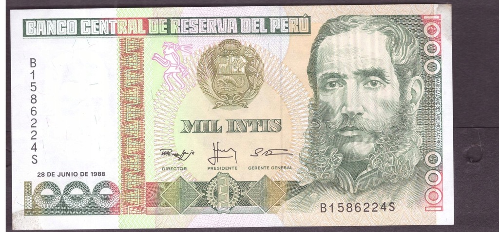 Peru - 1000 Intis - 1988 rok