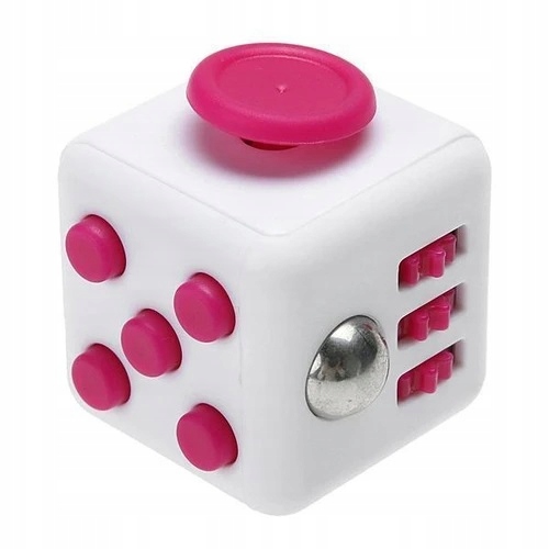 Fidget Cube Kostka Antystresowa Biało-Różowa