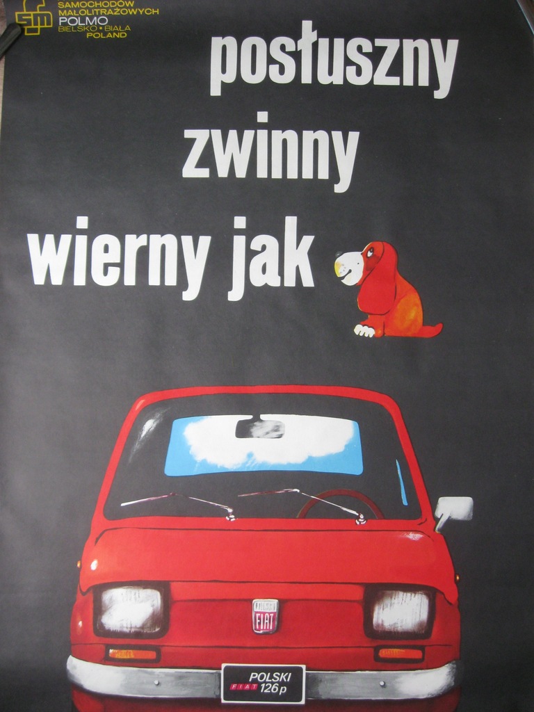 PLAKAT Polski Fiat 126p Proj. Mosiński 1975