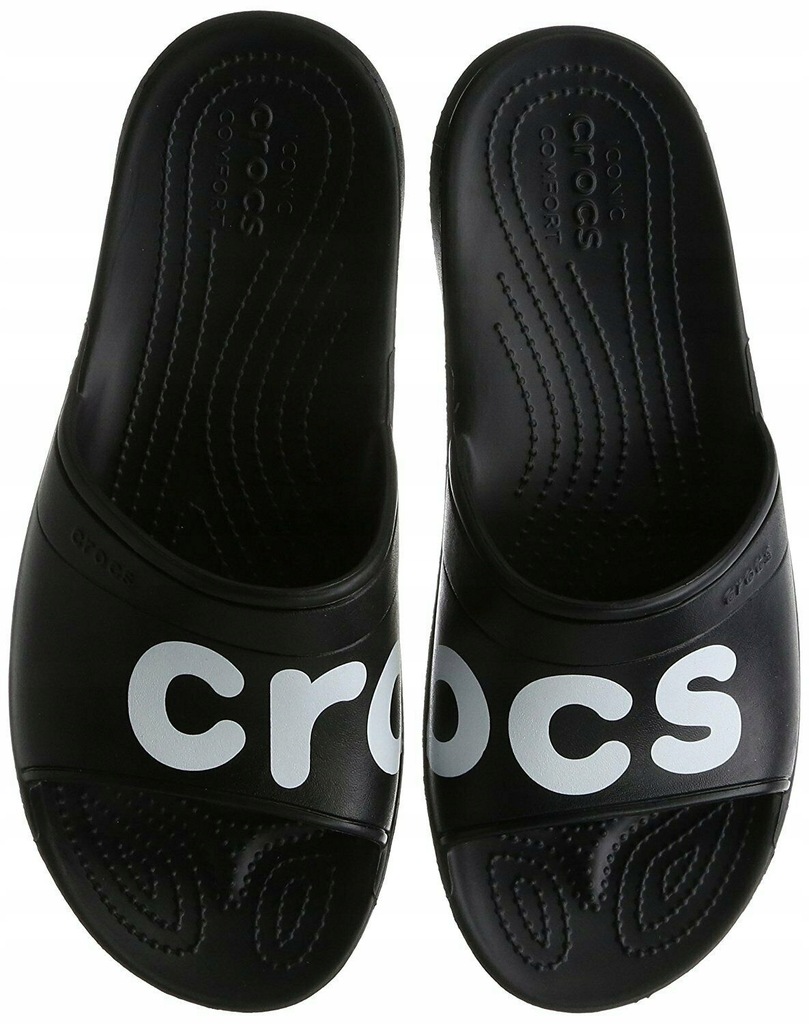 CROCS CLASSIC GRAPHIC SLIDE Black /White 48-49 USA