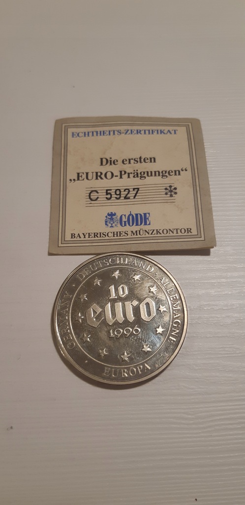 moneta 10 euro 1996