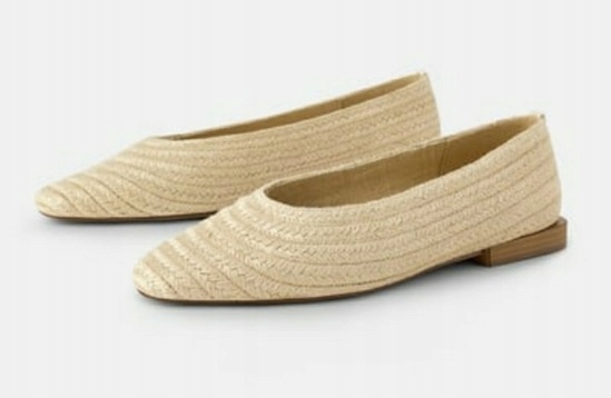 ZARA BEŻOWE BALERINY ESPADRYLE BUTY Z JUTY 38