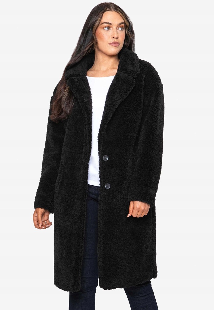 G6A006 CZARNY PŁASZCZ ZIMOWY MIŚ THREADBARE M