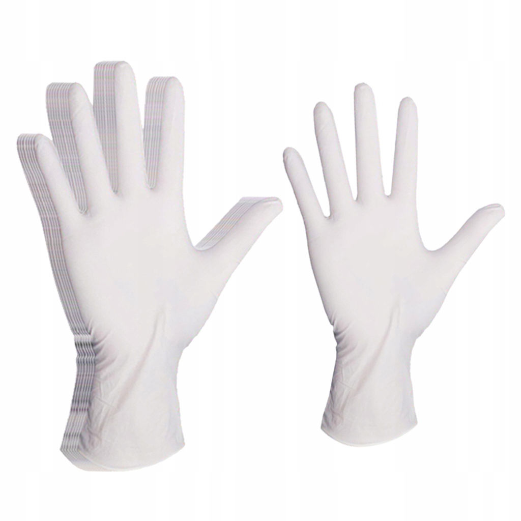 Rękawiczki jednorazowe 10 sztuk - Biały L.