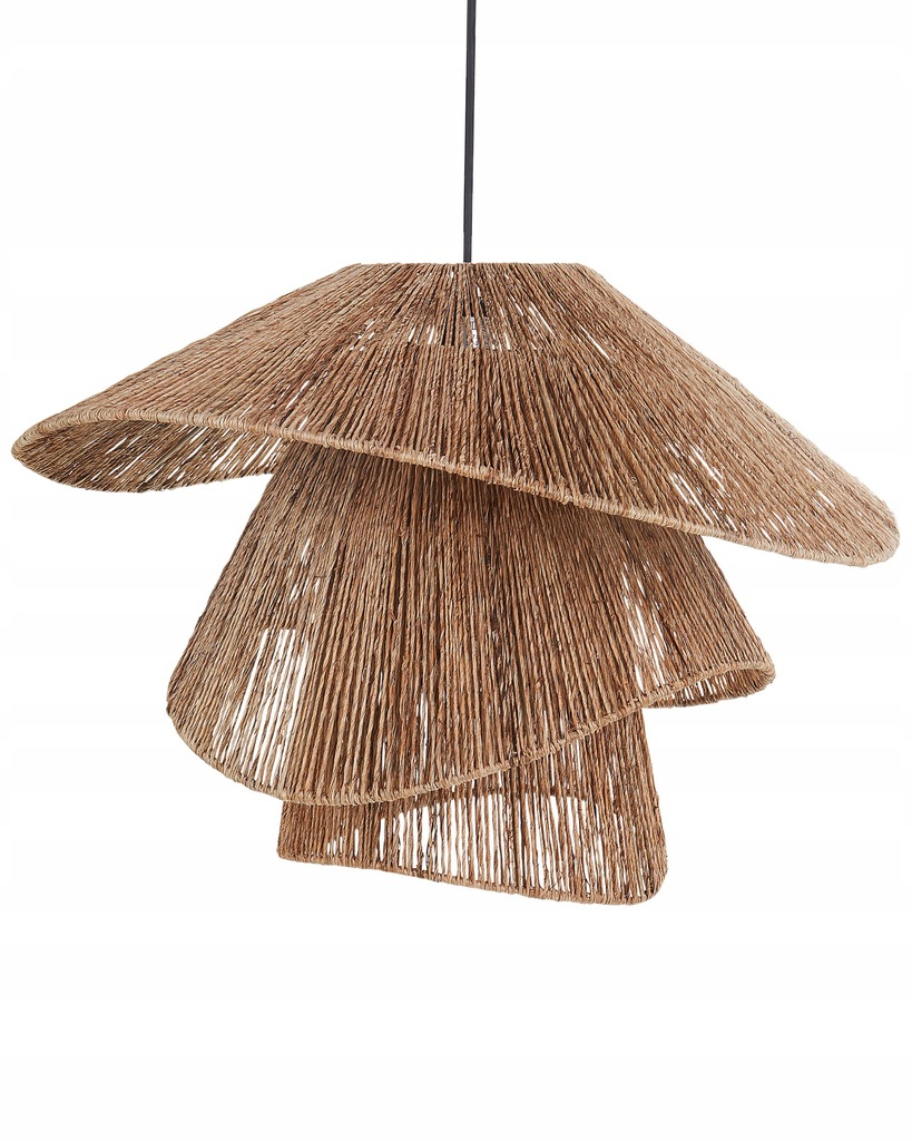Lampa wisząca sufitowa jutowy klosz naturalna