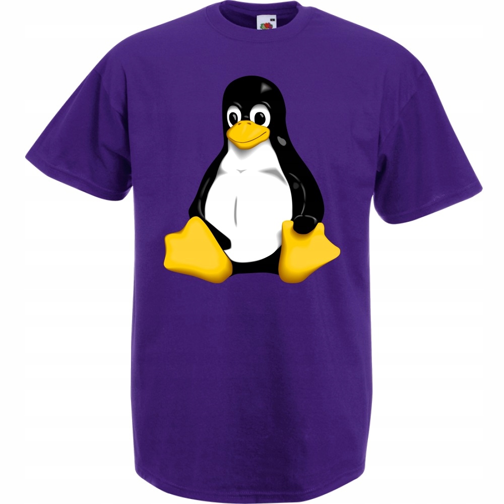 Koszulka tux pingwin linux XXL fioletowa