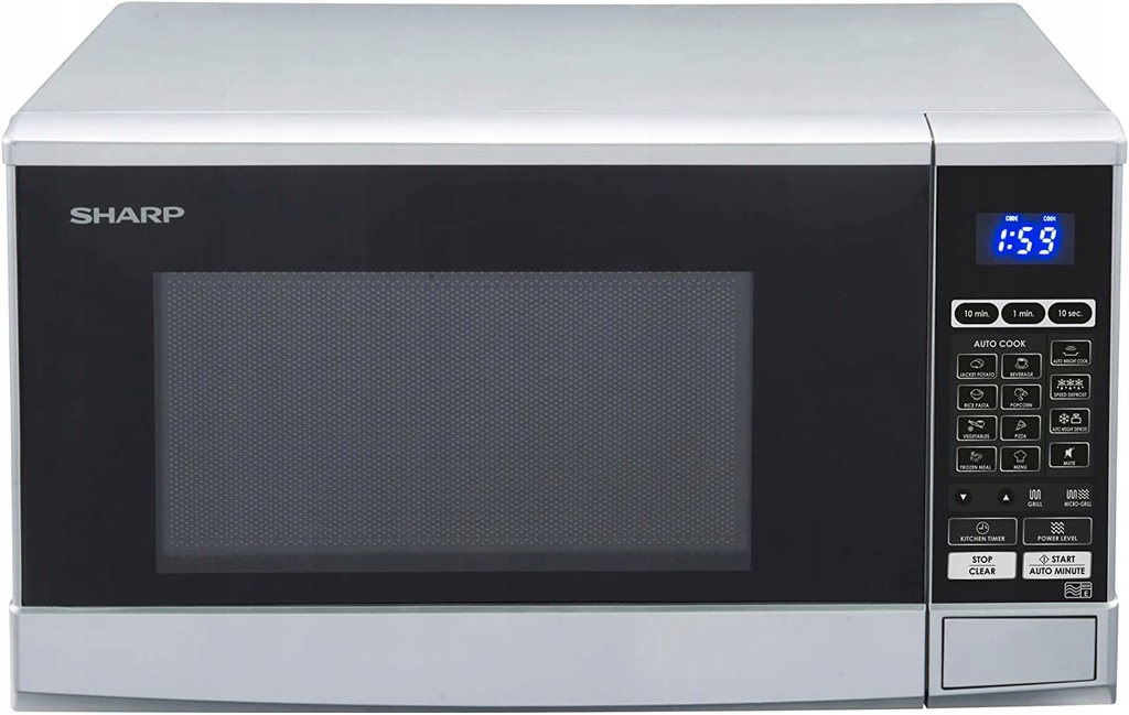 KUCHENKA MIKROFALOWA MIKROFALÓWKA SHARP R670S 20L GRILL 1000W SREBRNA