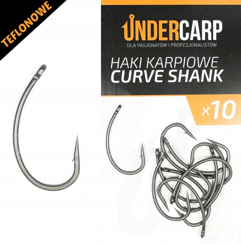 UNDERCARP Teflonowe haki karpiowe CURVE SHANK r.4