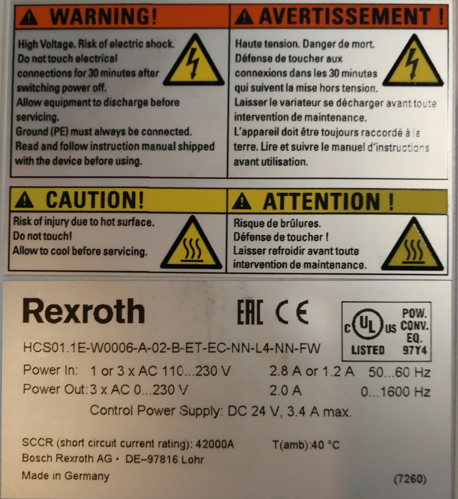 Rexroth Hcs01 1e W0006 A 02 B Et Ec Nn L4 Nn Fw Oficjalne Archiwum Allegro