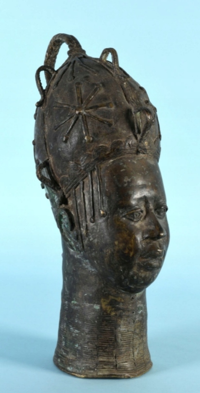 Głowa królowej brąz Afryka Centralna 46cm