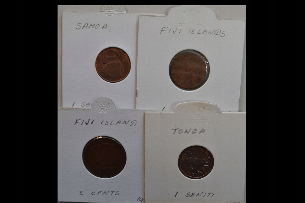 Fidżi, Tonga , Samoa - zestaw 4 monet