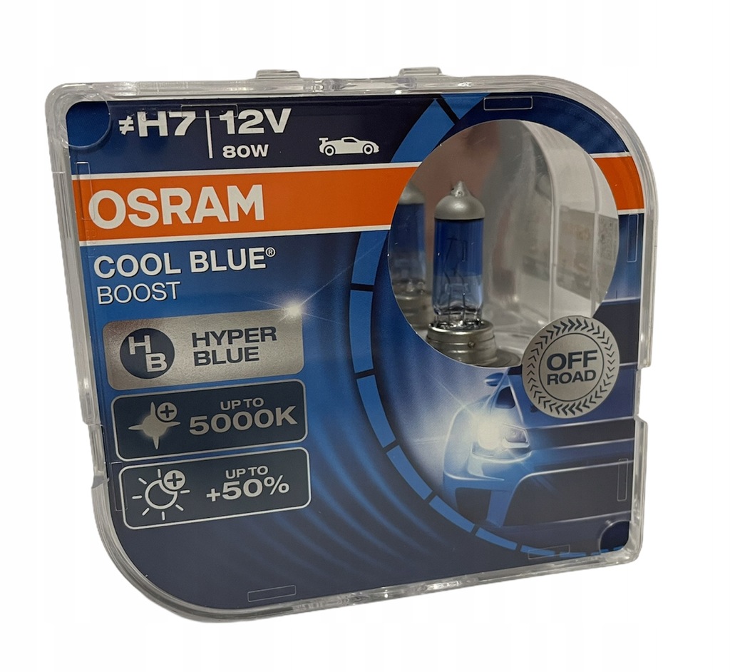 OSRAM H7 5000K COOL BLUE HYPER BOOST WHITE XENON - 11114090134 ...