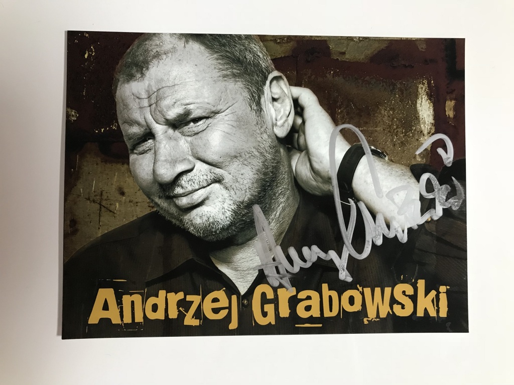 Fotografia z autografem Andrzeja Grabowskiego