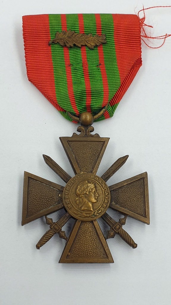 Francja Krzyż Wojenny Croix de Guerre 1939 wojenny z palmą