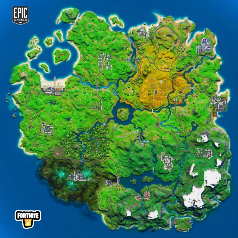 FORTNITE ROZDZIAŁ 2 SEZON 11 MAPA 110x110cm UHD 4K