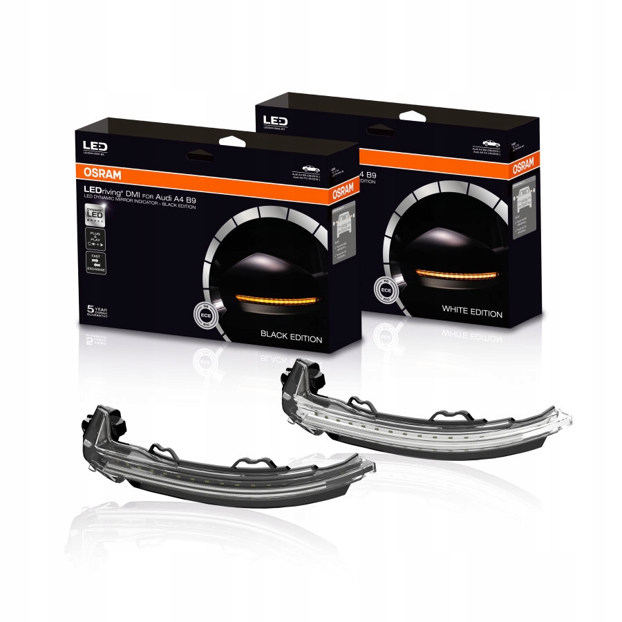 DYNAMICZNE KIERUNKOWSKAZY LED AUDI CZARNE OSRAM