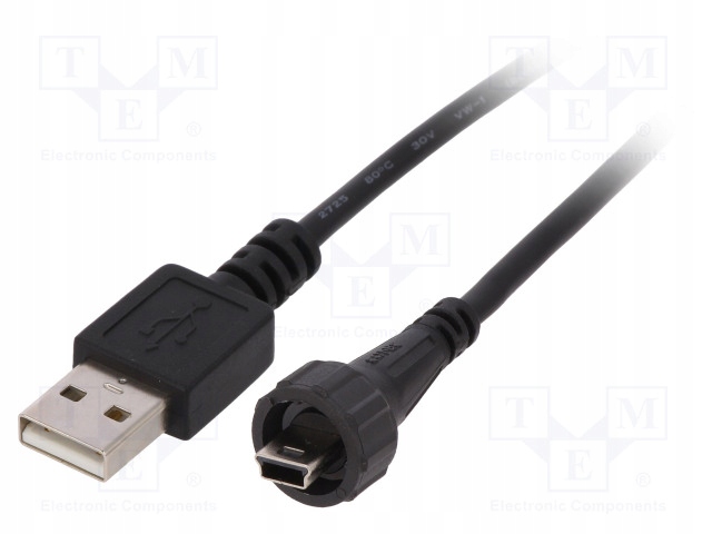 Kabel-adapter USB A wt. USB B mini wt. (szczelny)