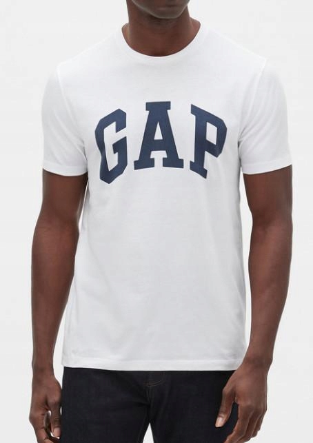 L2E124*GAP T-SHIRT BIAŁY LOGO NADRUK L 40 R01