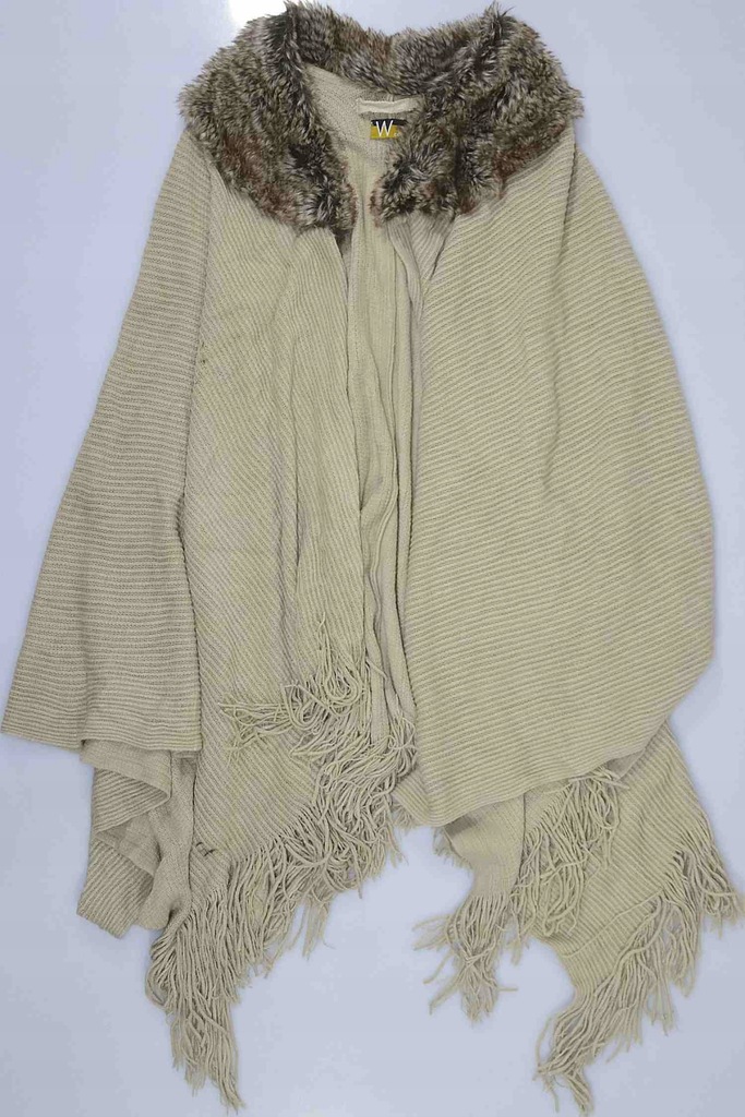 9-1243 BEŻOWE PONCHO WALLIS onesize