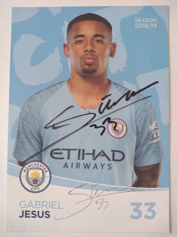 Gabriel Jesus  Manchester City Oryginalny autograf