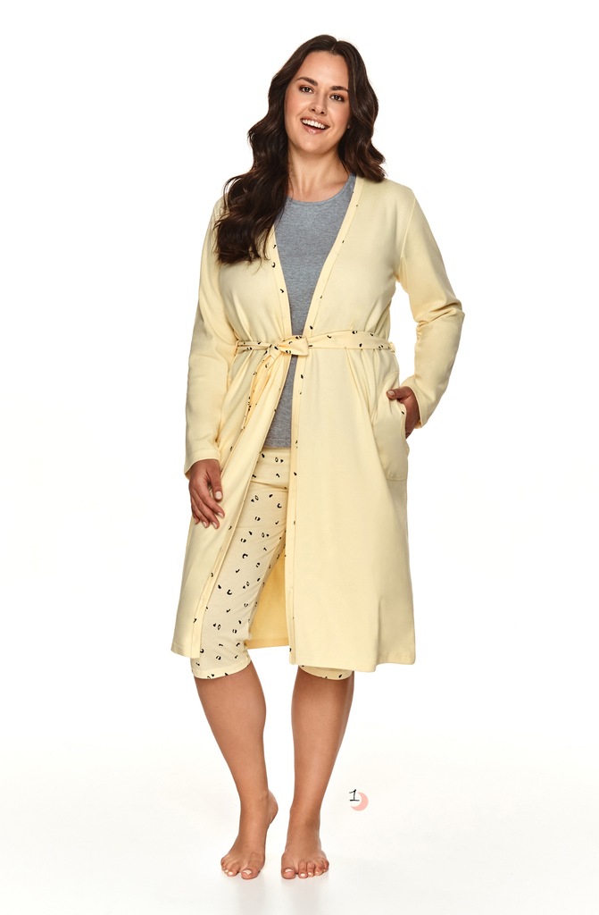 Szlafrok damski 2714 S/S 22 Taro: żółty, 3XL