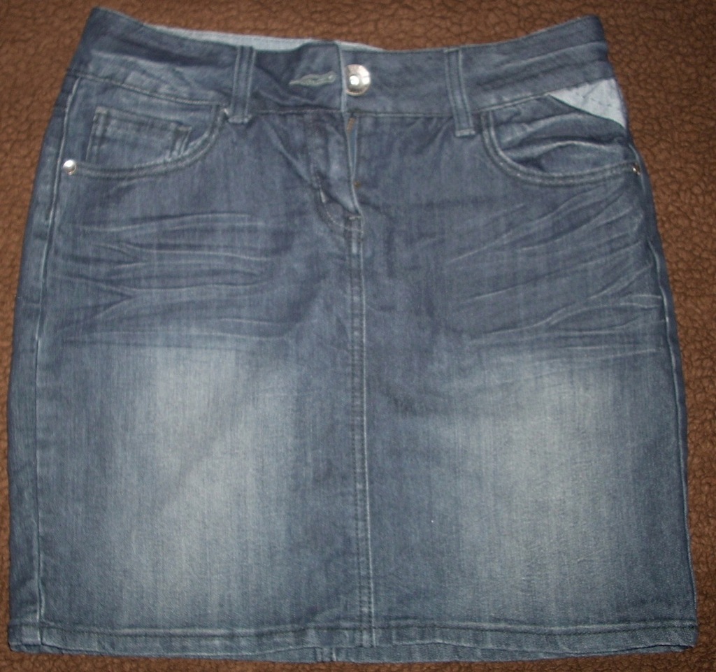 Jeansowa dżinsowa spódniczka przecierana 38