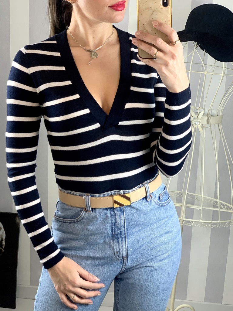 ZARA KNIT__Świetne dzianinowe body marine__Nowe__S