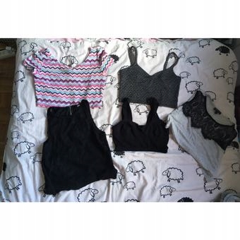 Paka zestaw crop top s m 38 lato wyprzedaz ubrania