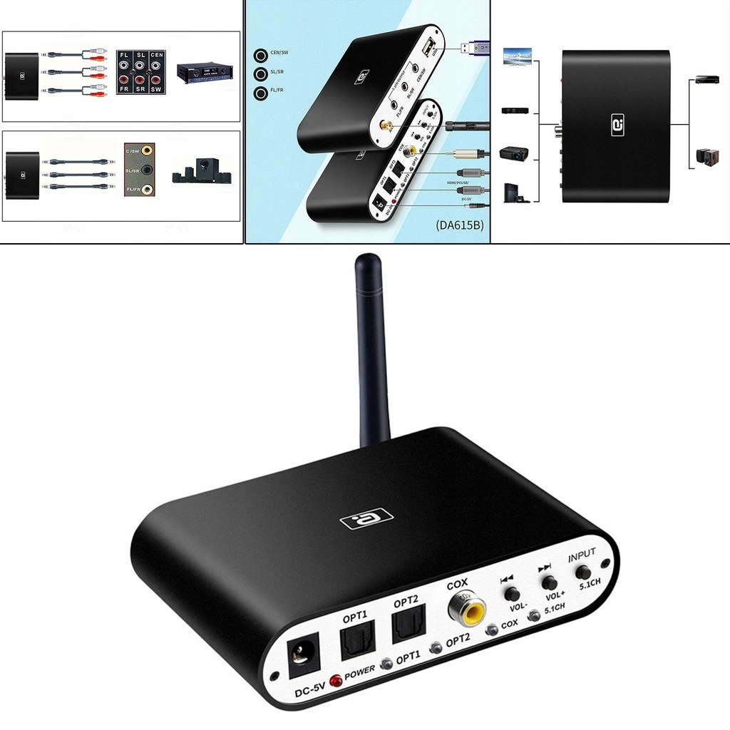 Cyfrowy dekoder audio 5.1, konwerter wzmacniacza, - 11597394429 ...