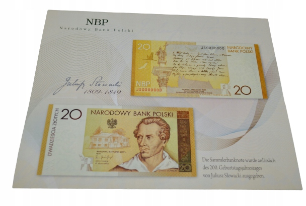 Folder do banknotu Juliusz Słowacki-niemiecki