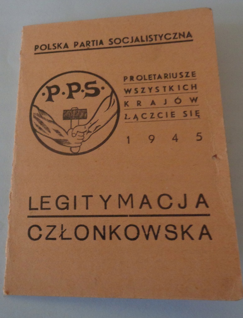 LEGITYMACJA POLSKA PARTIA SOCJALISTYCZNA PPS