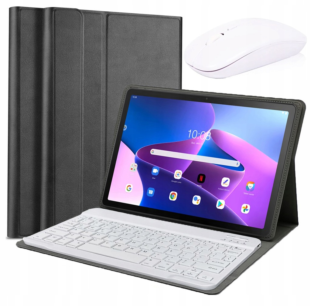 Uniwersalne Etui Na Tablet + Klawiatura + Mysz Thiny Zestaw Slim Bluetooth