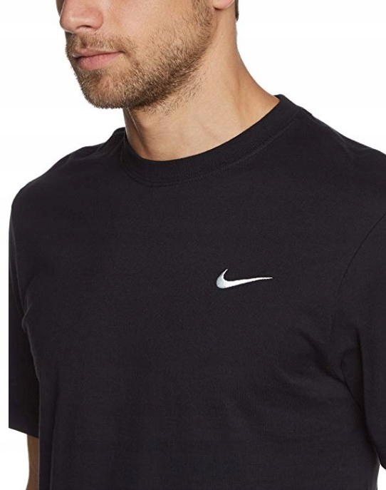 Męska koszulka T-shirt Nike okrągły dekolt haftowane logo czarna rozmiar XL