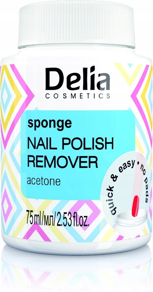 Delia Cosmetics Zmywacz do paznokci z gąbką aceton