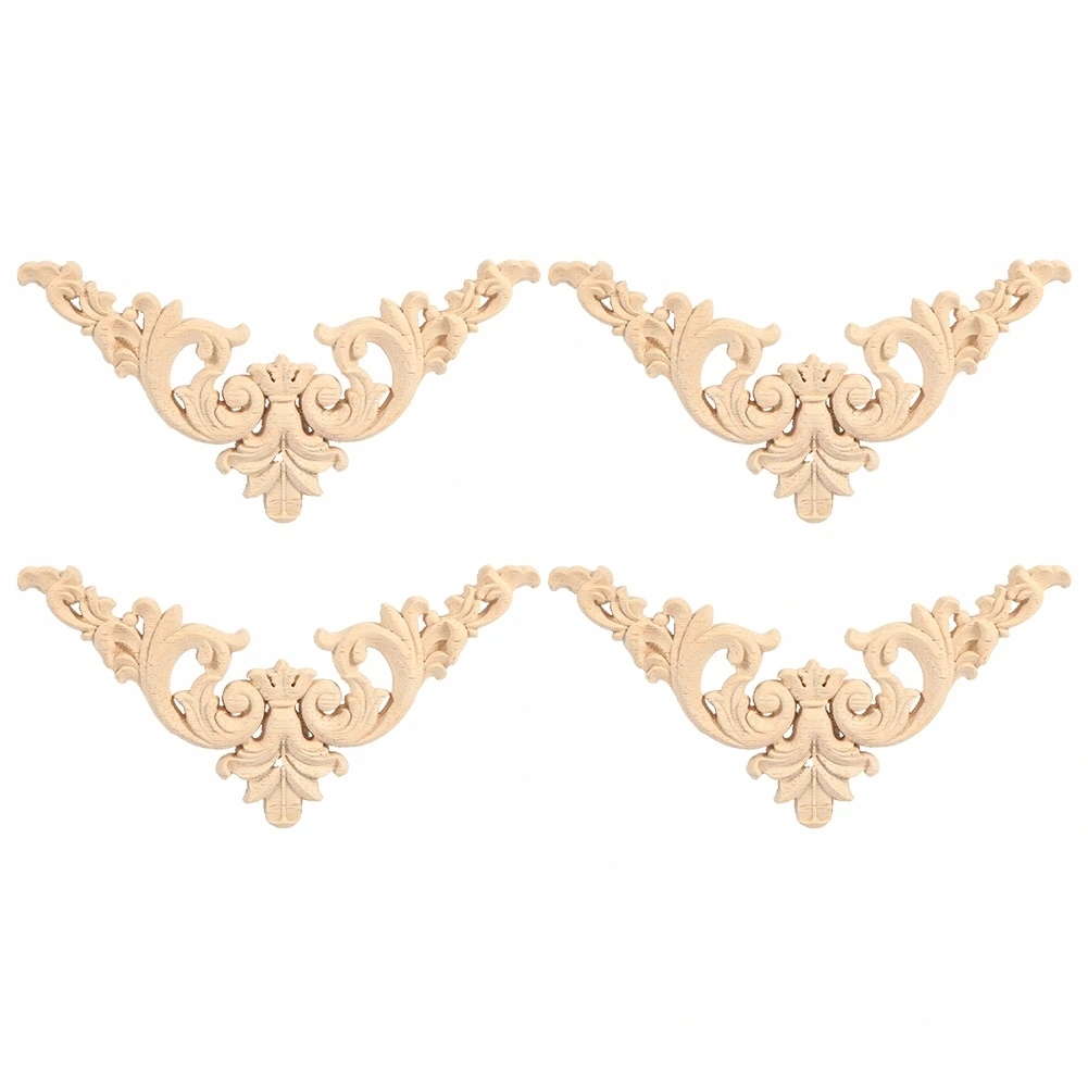 4x Ornament Drewniany, Dekor, Aplikacja Meblowa