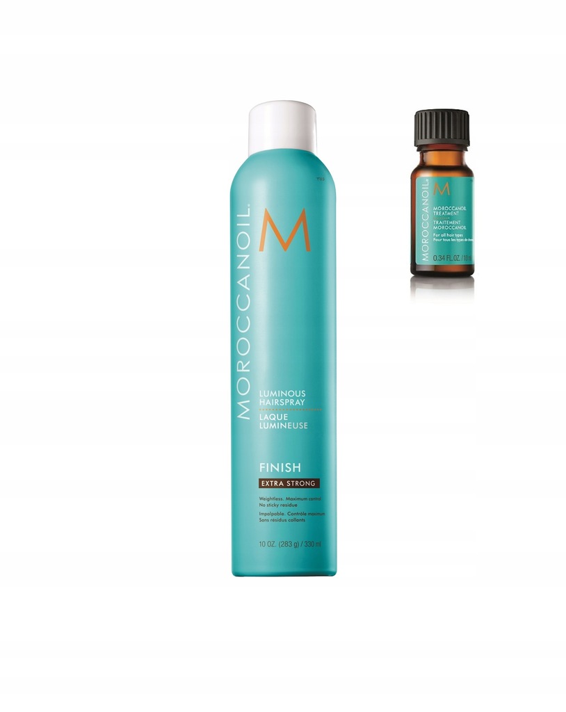 Moroccanoil Finish extra mocny spray z efektem nabłyszczania 330ml + olejek