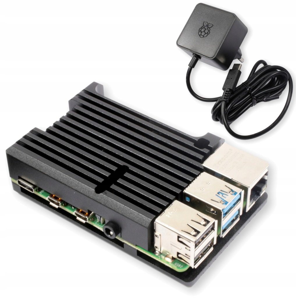 Zestaw Raspberry Pi 4B z 8GB RAM chłodzenie pasywne zasilacz oryginał