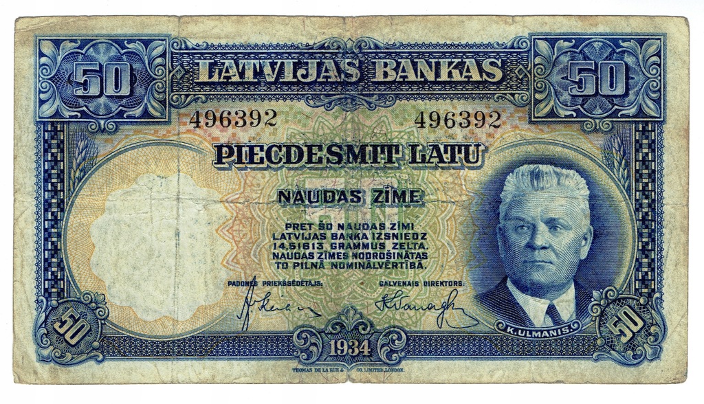 Łotwa 50 latu 1934, st. 5+