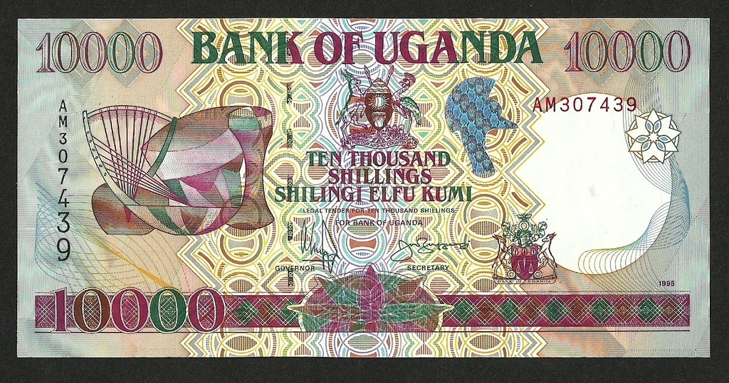 UGANDA 10000 SZYLINGÓW 1995 P-38a UNC I EMISIA RRR