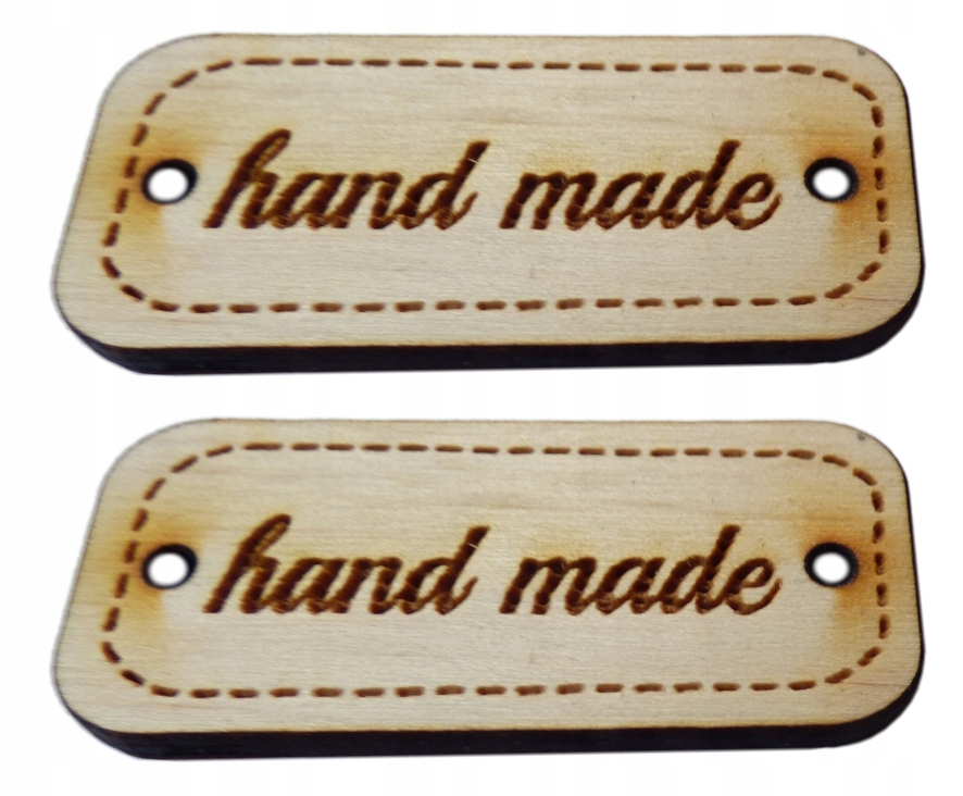 METKA ZE SKLEJKI hand made 3,5cm X 1,5cm drewniana etykietka / 10 sztuk