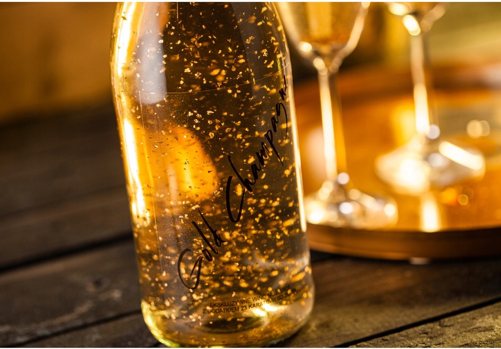 SZAMPAN ZE ZŁOTEM -PREZENT URODZINY 18,30,40,50,60 - 8385283401